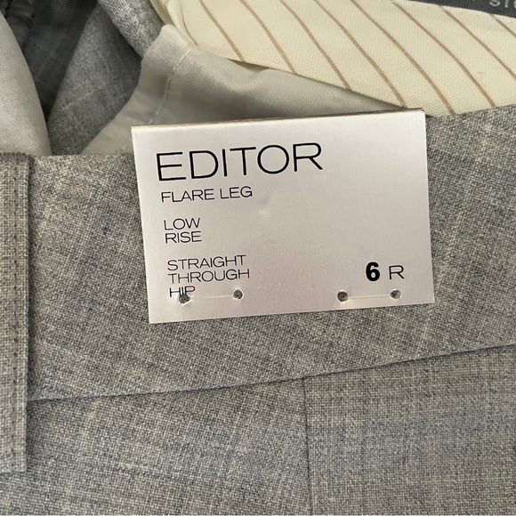 Express The Editor Flare Leg Pants Size 6 Gray Low Rise NWT Office Stretch - Picture 8 of 10